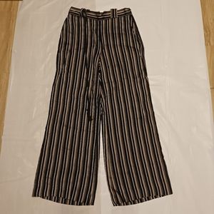 H&M Black strip palazzo pants-Womens size 8